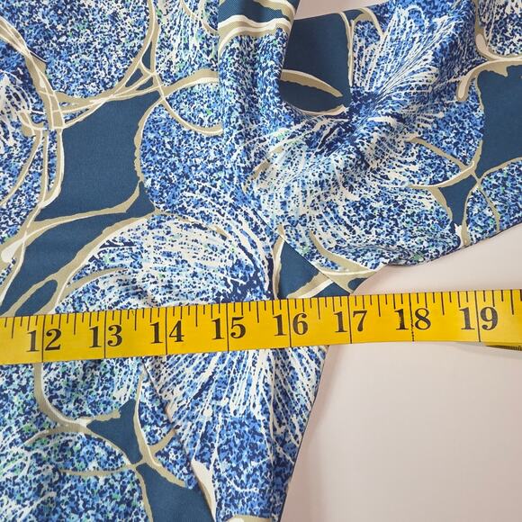 J.McLaughlin Dress Womens XS Blue Floral Sheath Stretch 3/4 Sleeve Knee Length - Picture 8 of 10